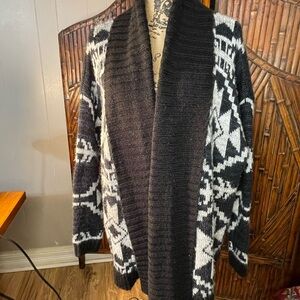 Lane Bryant Black and White Cardigan Sweater